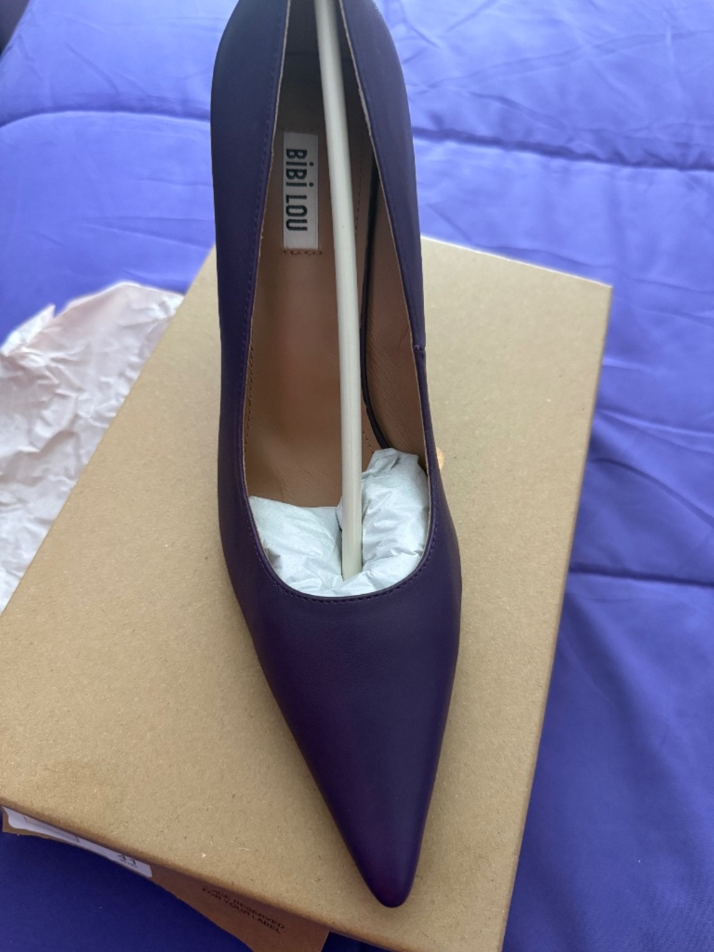 BiBi Lou Purple Pointed Toe Pumps Size 41 | Classic Stiletto Heels | New in Box